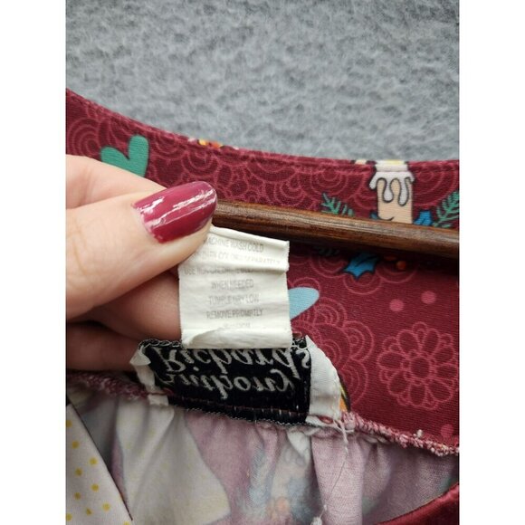 Anthony Richards Red Christmas Angel Print Dress 2X Short Sleeve Pullover 100% P - Picture 4 of 5